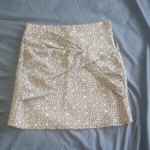 Zara Beige and Black Leopard Mini Skirt